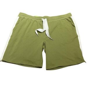 Houston White Olive Green Men's Shorts with White Side Stripes, Size XXL, NWT